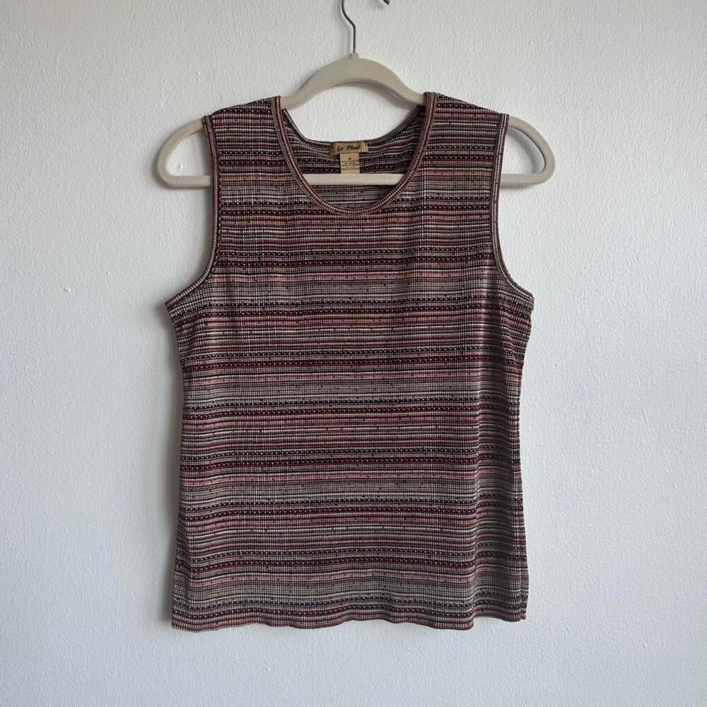 Le Pleat pleated striped tank top